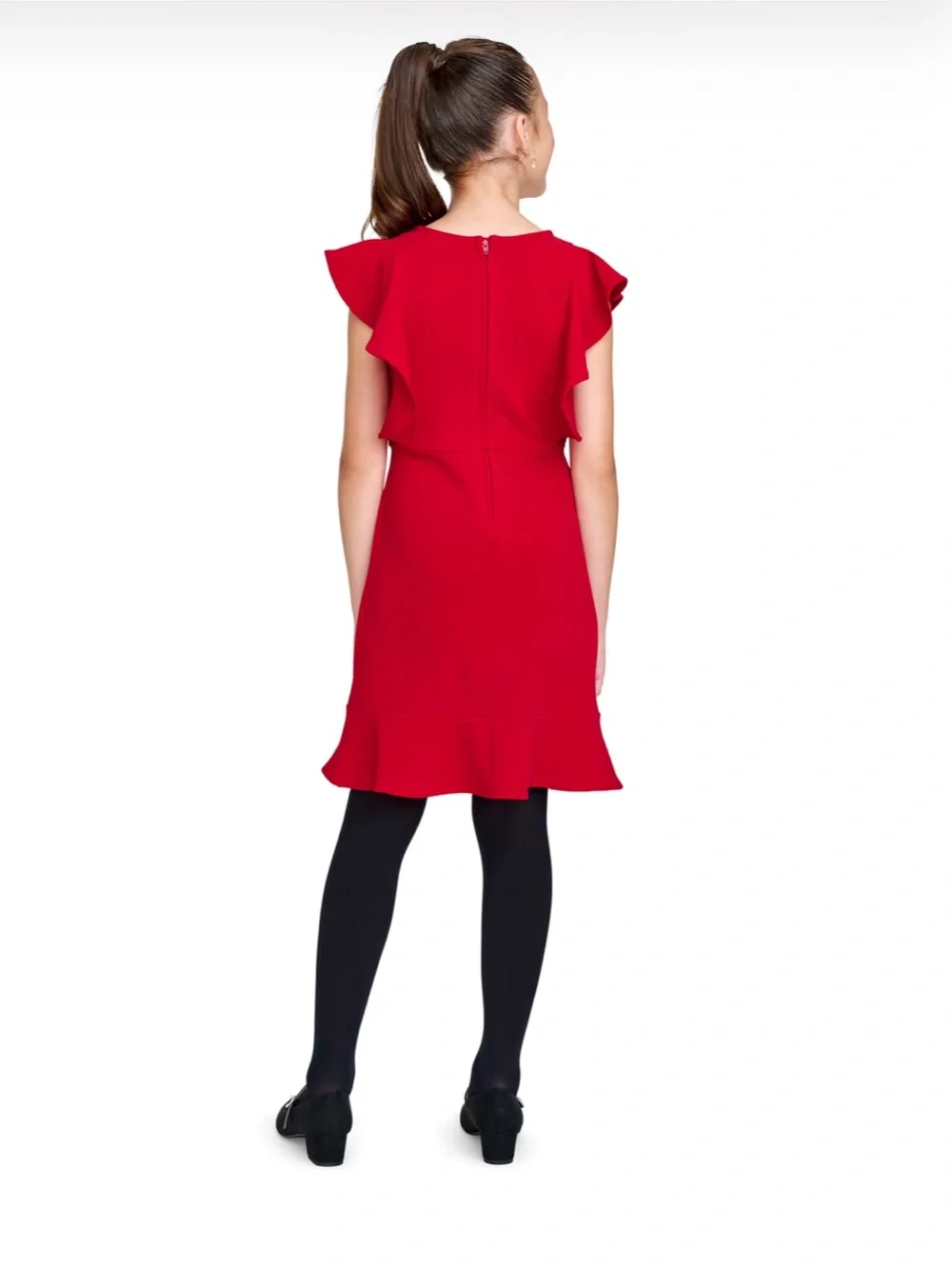 The Children's Place Girls Short Sleeve Knit Jacquard Ruffle Dress NWT Size 6n